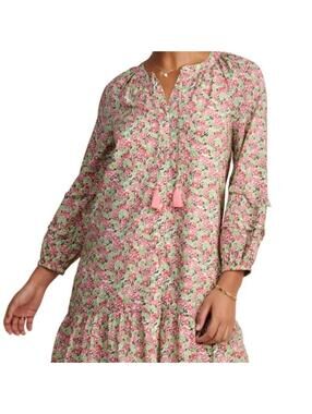 Vineyard Vines floral long-sleeve ruffle tunic dress